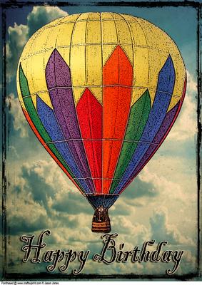 A4 Hot Air Balloon Card Front