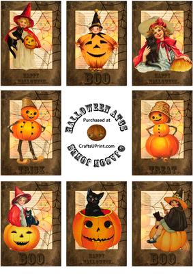 Vintage Style Halloween Atcs