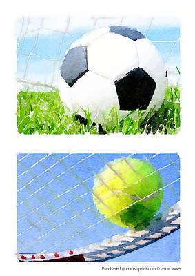 Football and Tennis Water Colour Toppers.