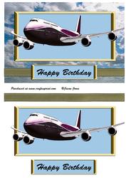 747 Jet Birthday Card Front.