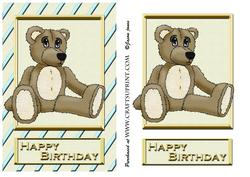 Birthday Teddy Bear Boy Card Front