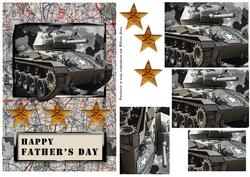 Ww2 Tank Father's Day Pyramid Card Front