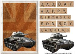 Ww2 M24 Tank on a Vintage Background