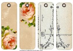Butterflies and Flowers Vintage Bookmarks - Set One