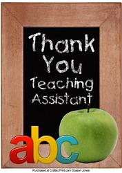 Thank You Teaching Assistant A4 Card Front