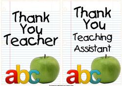 Thank You Teacher Lined Paper Toppers