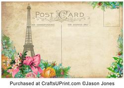 Vintage Floral Postcard Background Paper