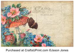 Vintage Floral Postcard Background Paper