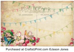 Vintage Floral Postcard Background Paper