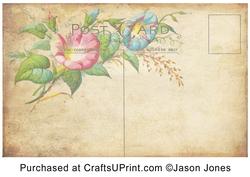 Vintage Floral Postcard Background Paper