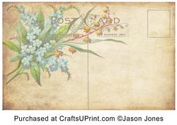 Vintage Floral Postcard Background Paper