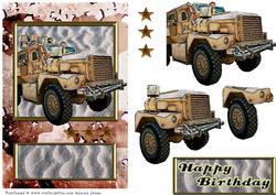 Military Desert Truck Card Front