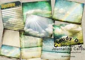 Cloudy Days Scrapbooking Journaling Cards
