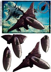 Fighter Jet Decoupage Card Front