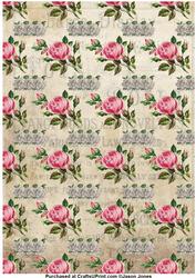 Pink and White Rose Backing Paper