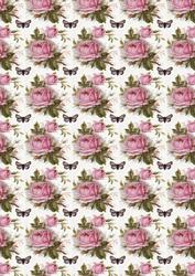Pink Rose and Butterfly Backing Paper