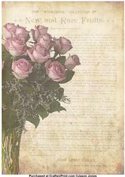 Pink Rose Bunch Backing Paper