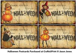 Halloween Vintage Style Postcards