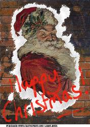 Street Art Style Santa Card