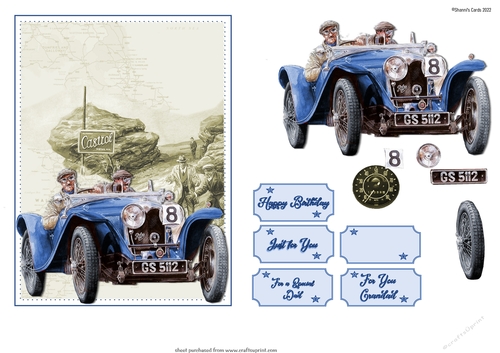 Vintage Car Blue