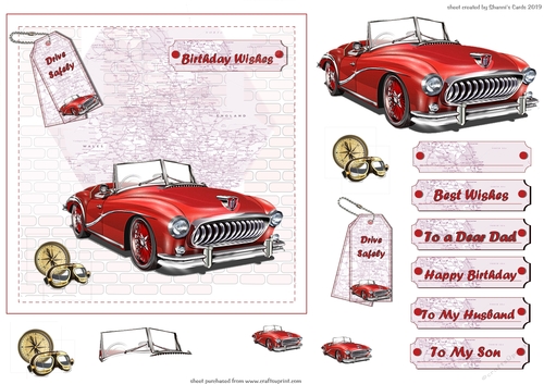 Vintage Car Red 3
