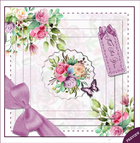 Floral corners, layered card 