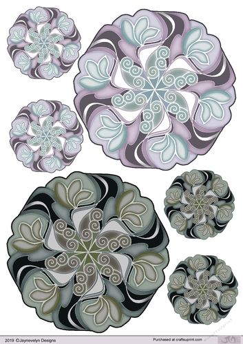 Floral circular topper purples and olive