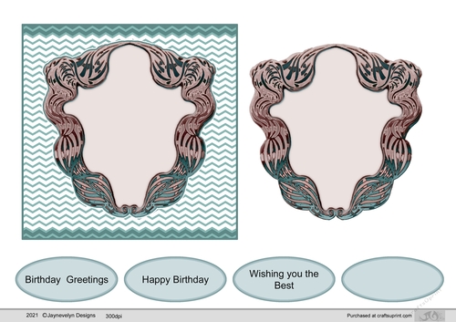 Chevron background with label layer and sentiments, 5.5 inches