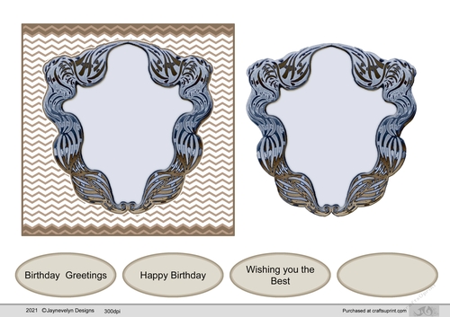 Chevron background with label layer and sentiments - 2, 5.5 inches