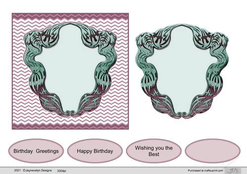 Chevron background with label layer and sentiments - 3, 5.5 inches