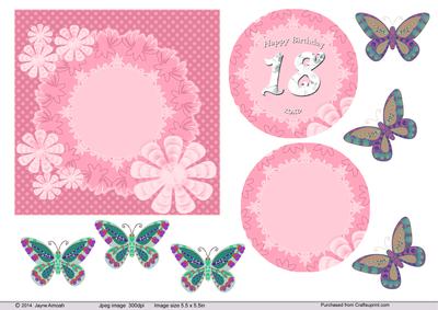 18th Birthday - Florals and Butterflies
