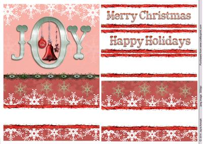 Christmas Joy with Baubles and Snowflakes