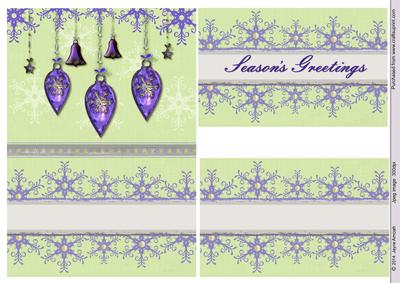 Purple Baubles and Snowflakes 2
