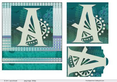A Alphabet "deco Caps" Card