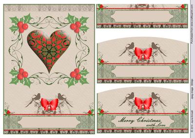 Decorative Heart in Holly Frame