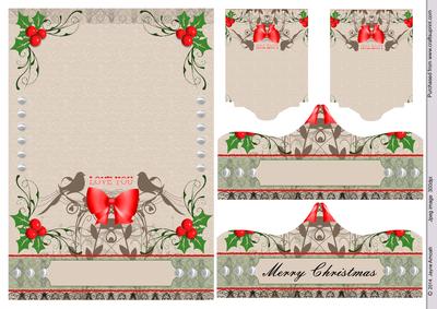 Holly and Faux Pearls Decorative Front