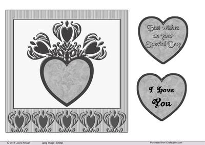 Decorative Heart in Shades Og Black and White