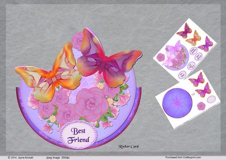 Purple, Pinks and Yellow Flowers and Butterflies