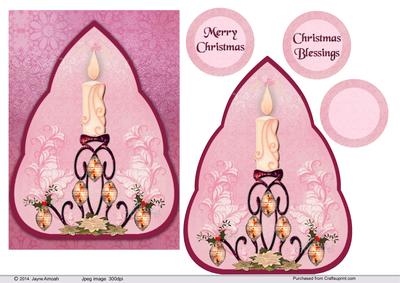 Christmas Candles, Baubles and Flora in Reds