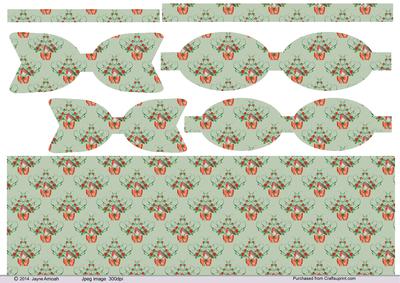 Christmas Robin Paper Bows and Pale Green Background Paper