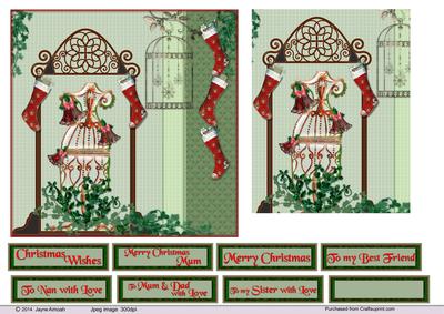Christmas Manikin and Stocking with Floral Decoration