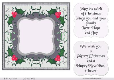 Holly and Mistletoe Corner Framed Design