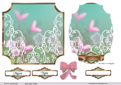 Floral in Pinks -white Swirl Fence Topper