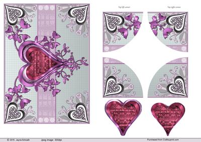 Decorative Heart-corner Layers02-pinks and Purples