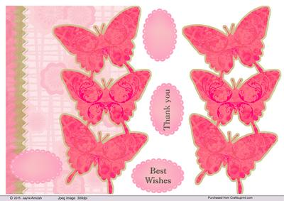 Pink Butterflies Over Tbe Side