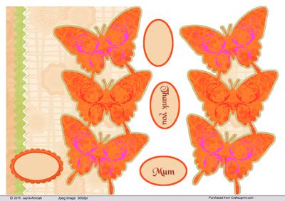 Orange Butterfly Side Edged