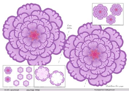 Purple Flower Shaped Card