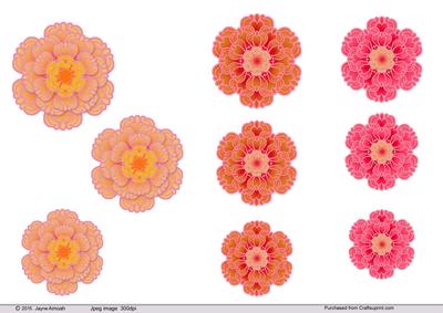 Oranges and Pinks Paper Flowers