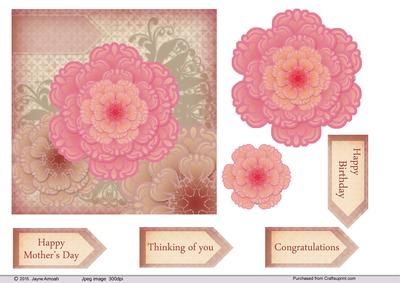Vintage Pinks and Brown Floral Topper
