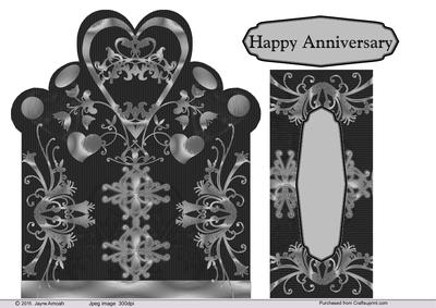 Black and Silver Decorative Heart Topper